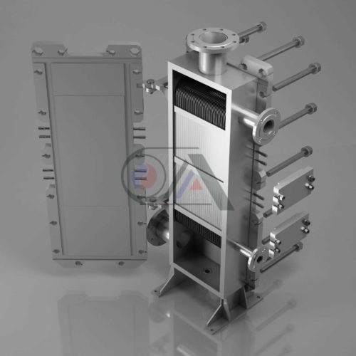 Сварной пластинчатый теплообменник с разборным корпусом